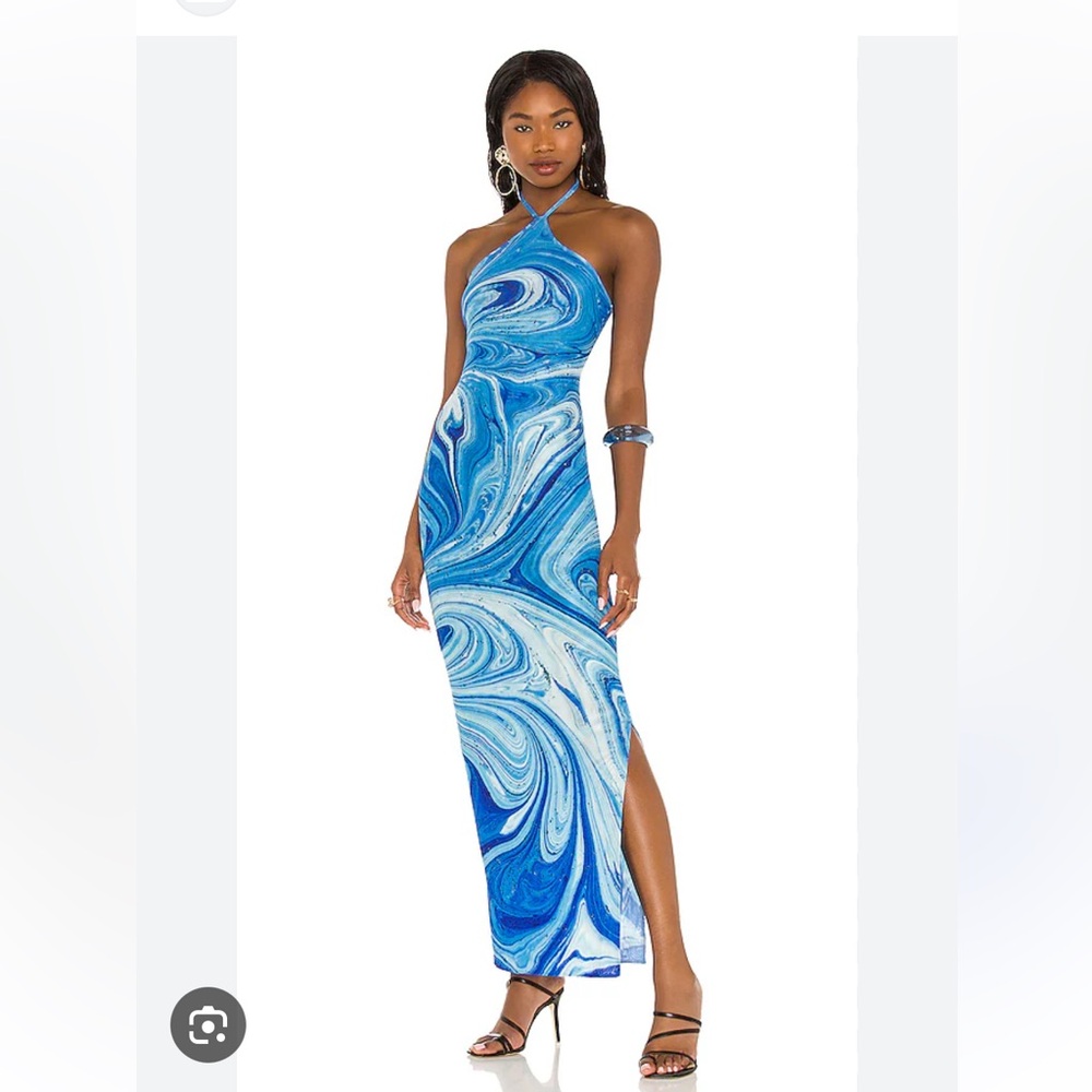 Farai London Blue and White Maxi Dress